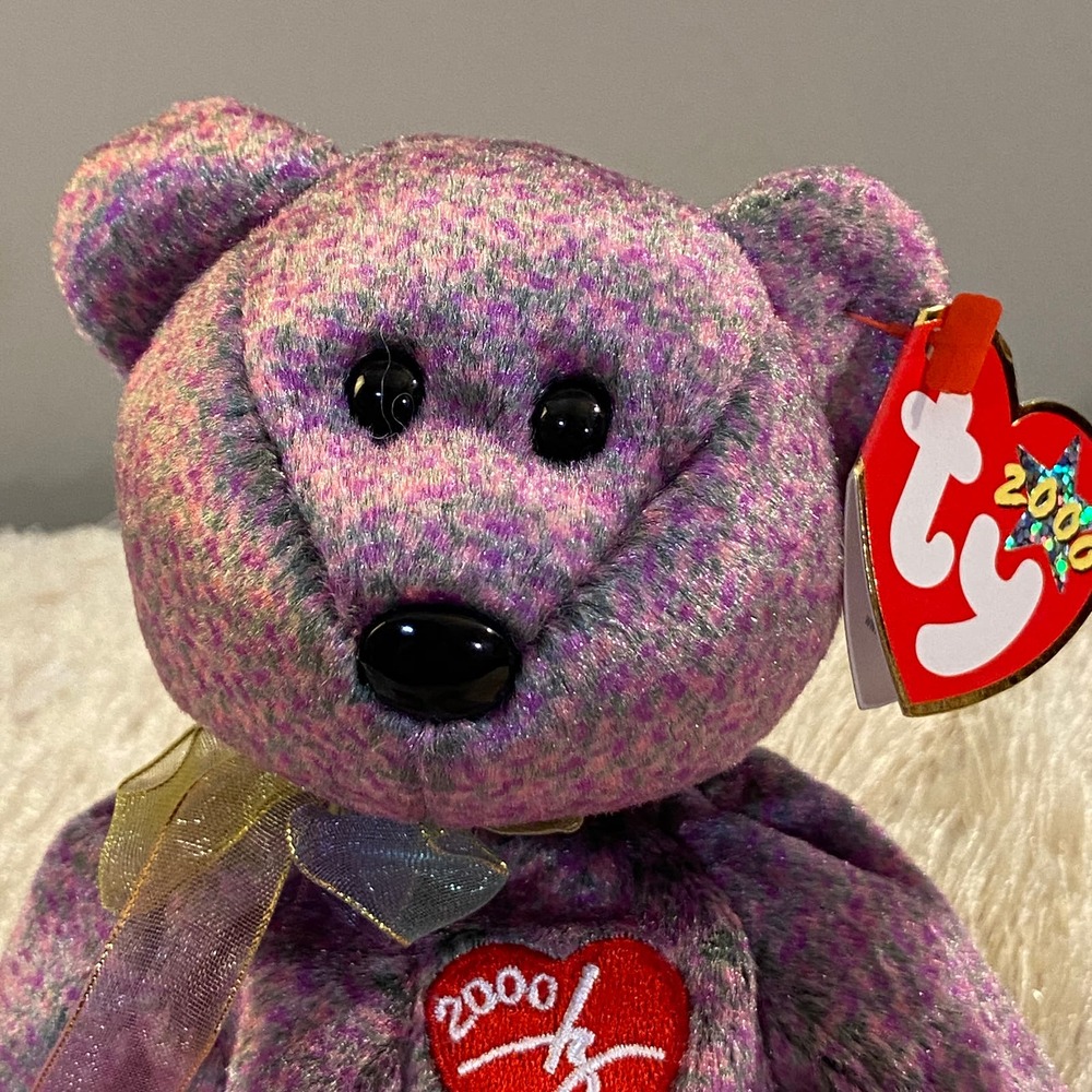 ⭐️🆁🅰🆁🅴⭐️   RARE Ty Beanie Baby 2000 SIGNATURE BEAR - MINT!     𖩆◠ܫ◠𖩐